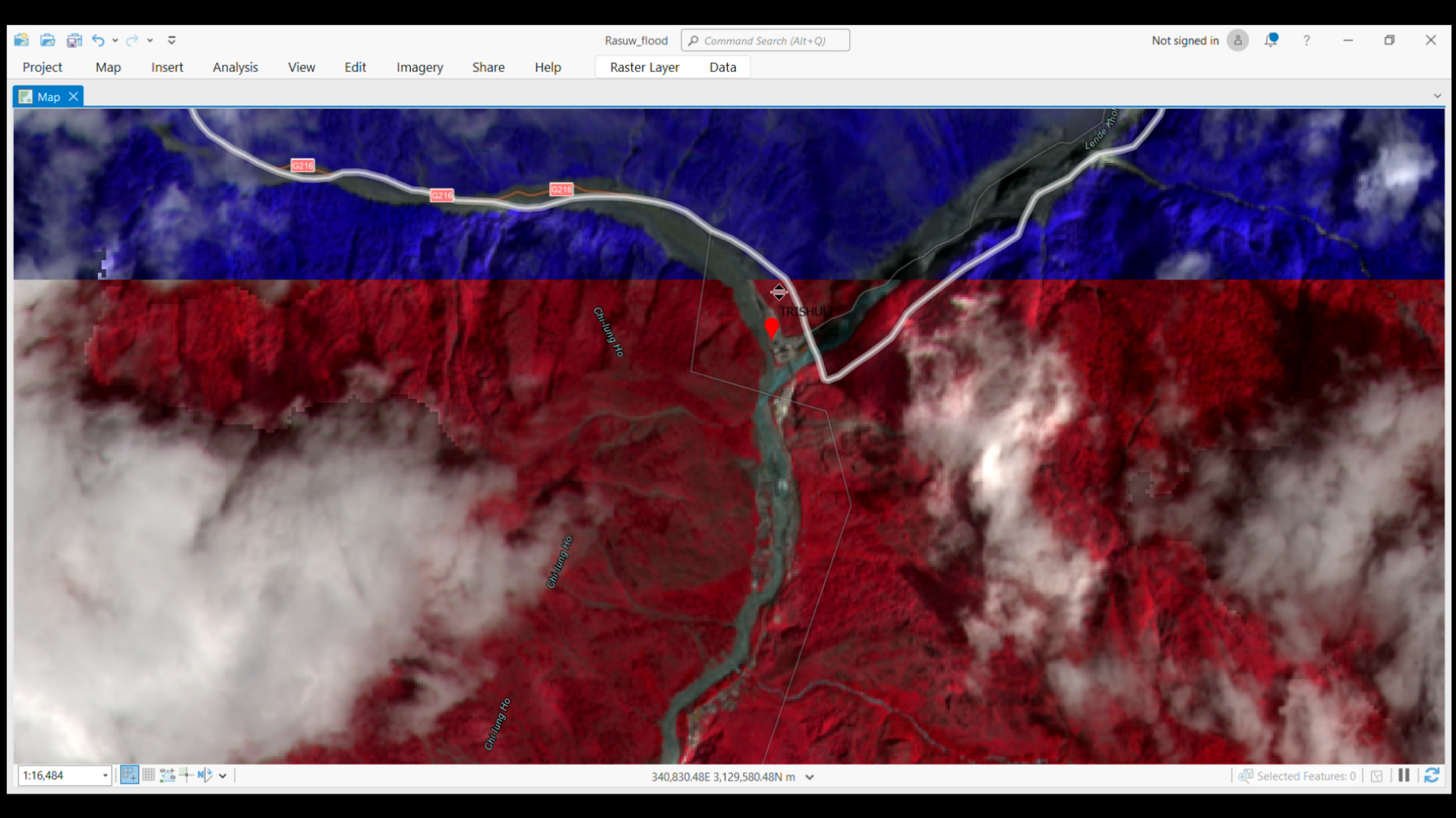 Rasuwa flood impact assessment map